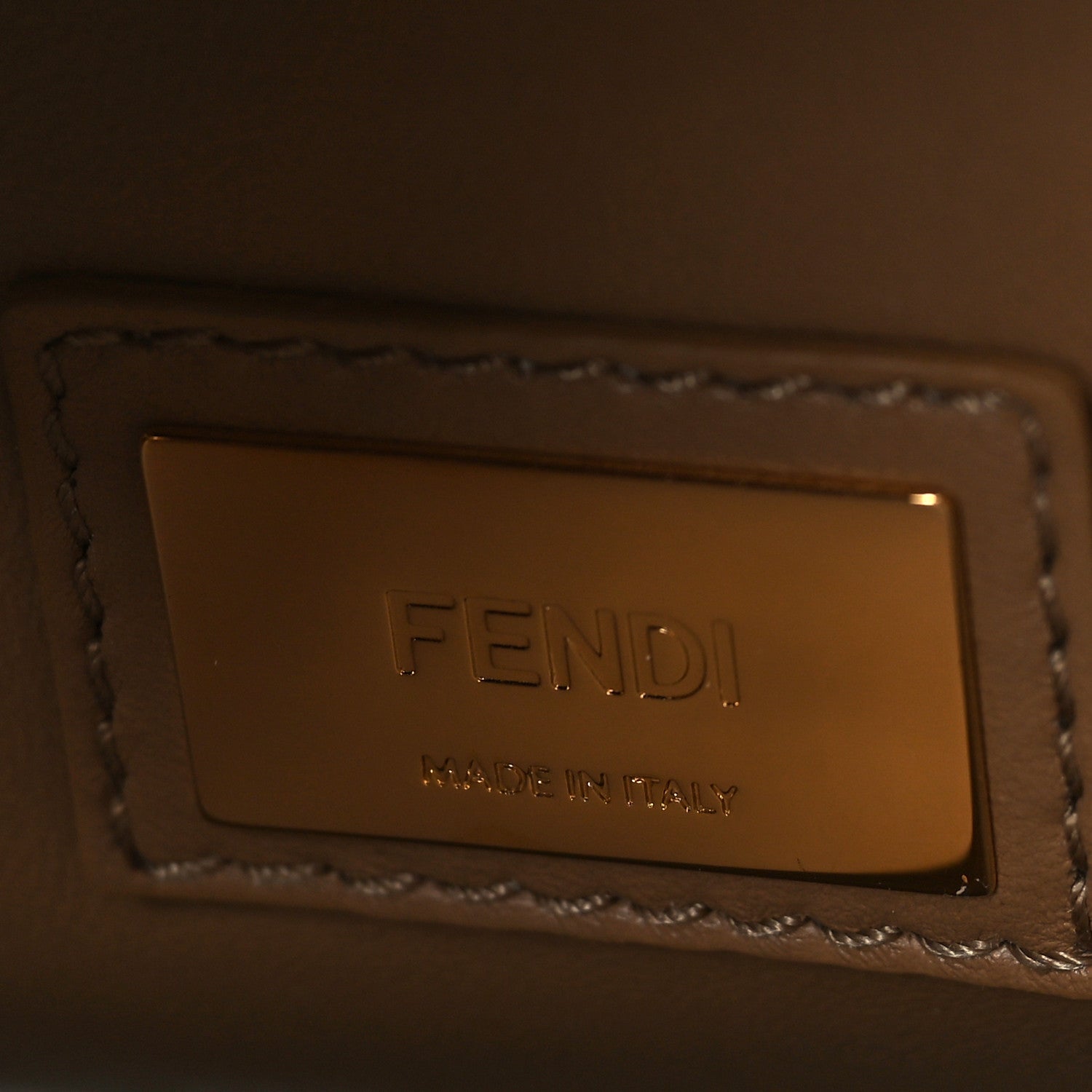 Fendi Vitello Seta Shiny Nappa Medium Peekaboo Iconic Satchel Deserto Mou 6 of 9