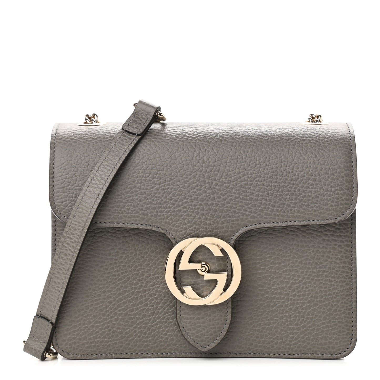 Dollar Calfskin Small Interlocking G Shoulder Bag Loess