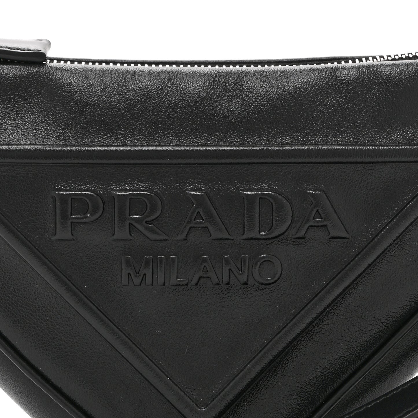 Grace Lux Triangle Logo Embossed Triangle Wristlet Pouch Black