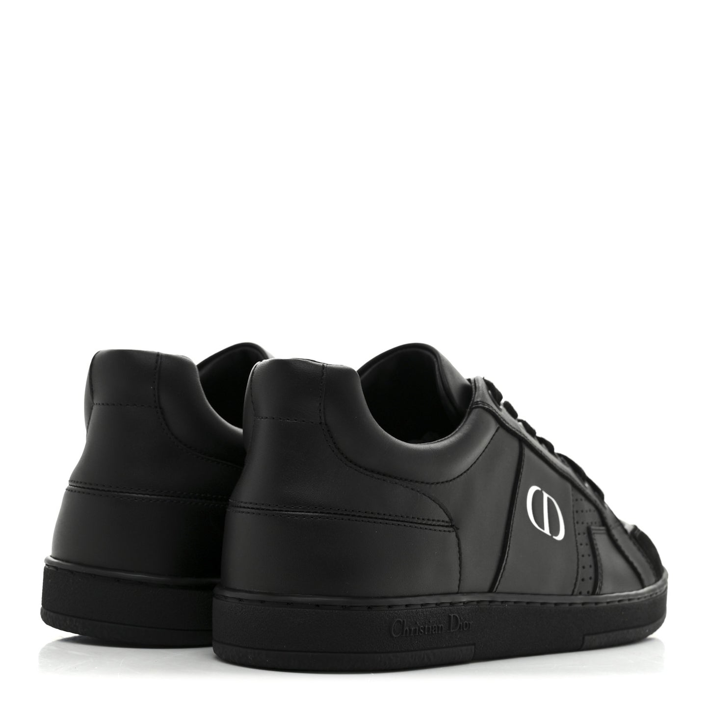 Calfskin Suede Logo Sneakers 37 Black