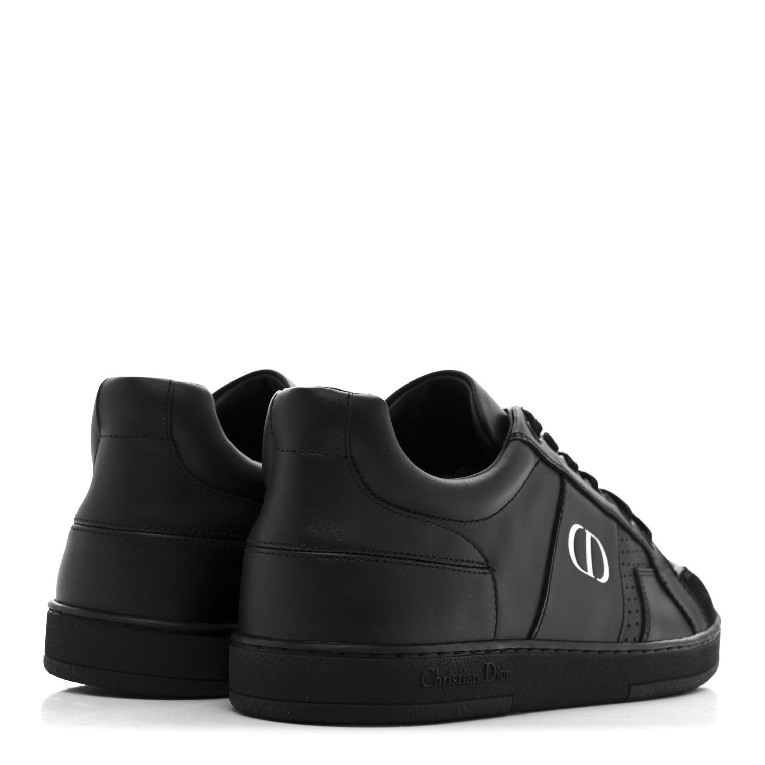 Christian Dior Calfskin Suede Logo Sneakers 37 Black 5 of 9