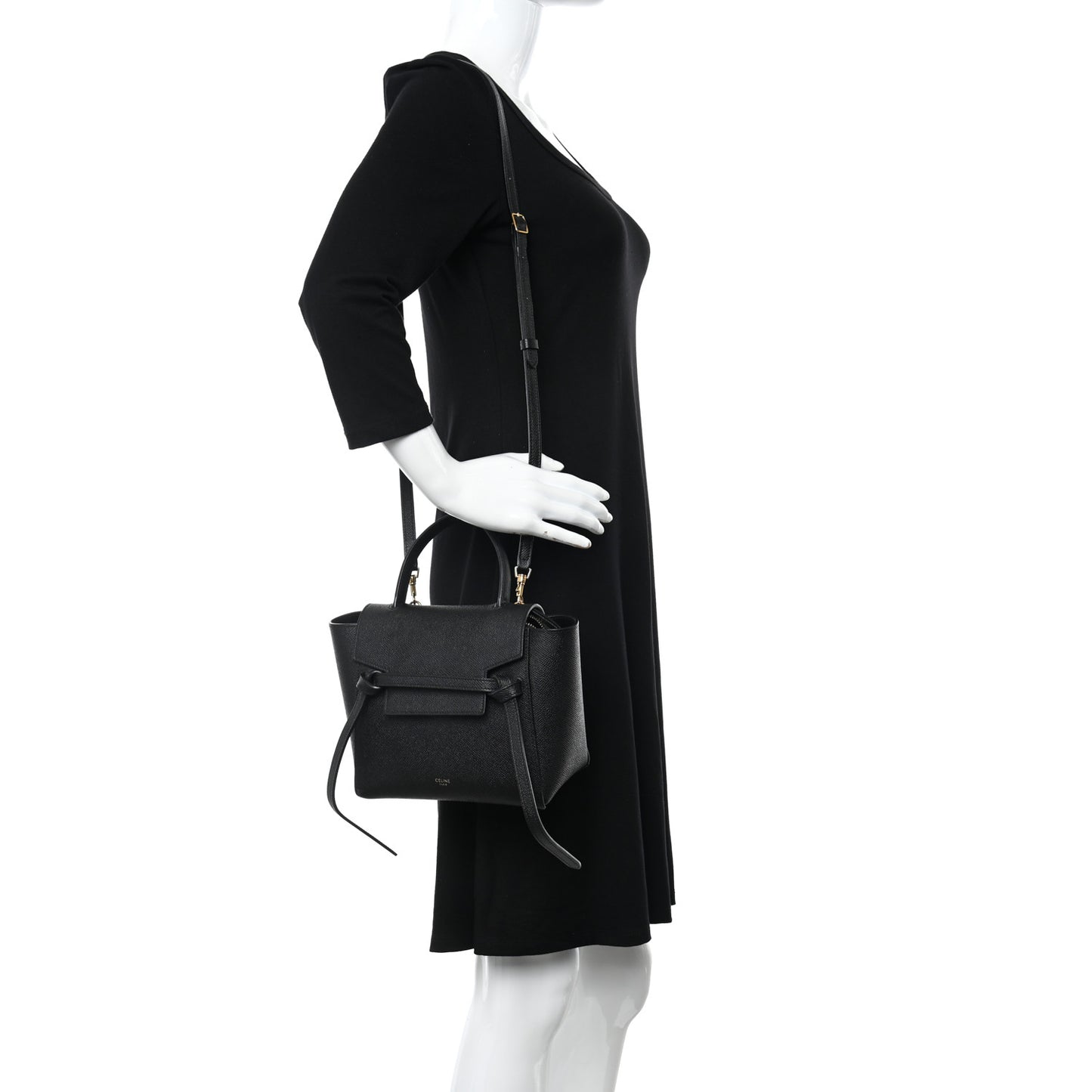 Grained Calfskin Nano Belt Bag Black