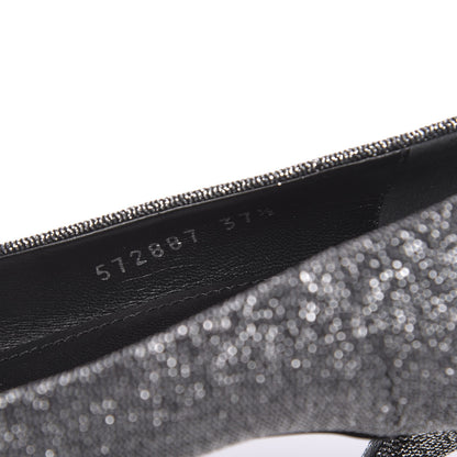 Balenciaga Shiny Fabric Square Knife 80mm Pumps 37.5 Silver 8 of 9