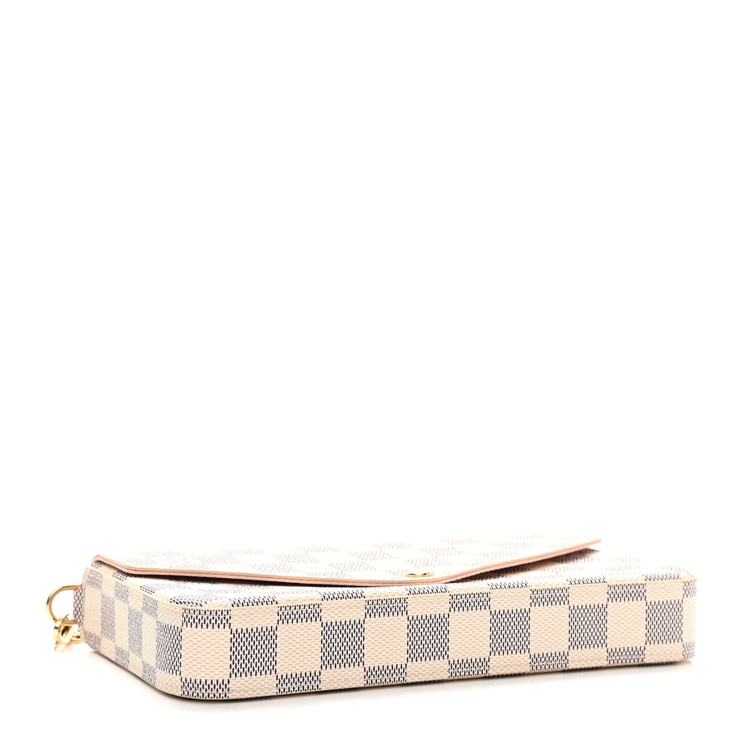 Damier Azur Pochette Felicie Chain Wallet Rose Ballerine
