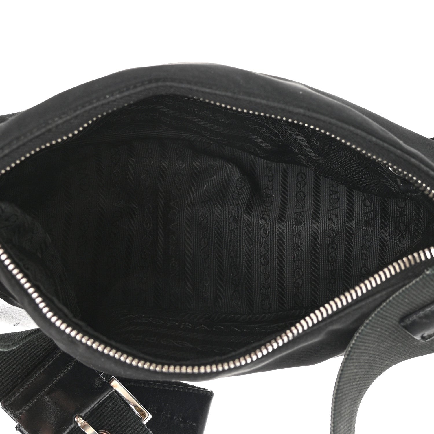 Prada Tessuto Nylon Soft Calf Shoulder Bag Black 4 of 15