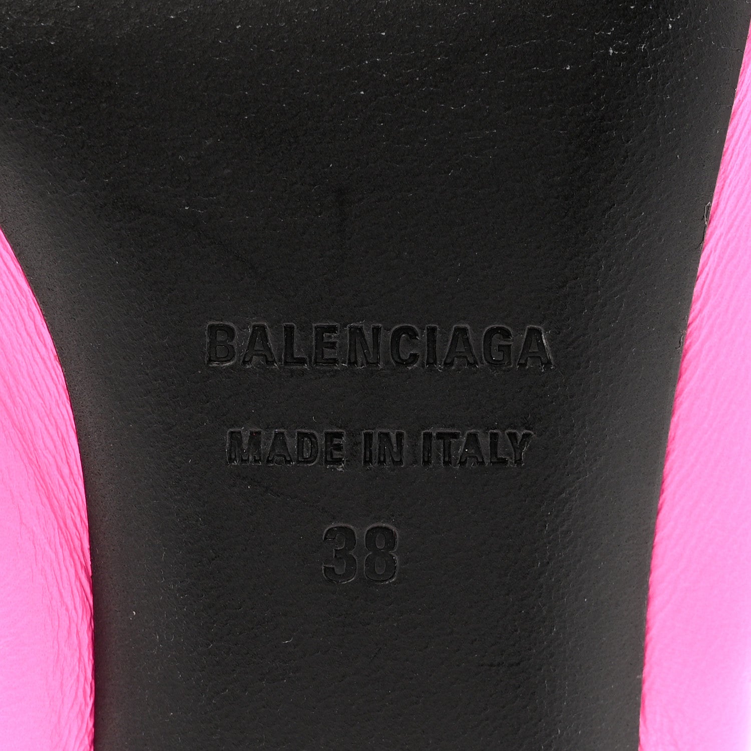 Balenciaga Smooth Nappa Pointed Toe Scrunch Knife 40mm Mules 38 Fluo Pink 9 of 10