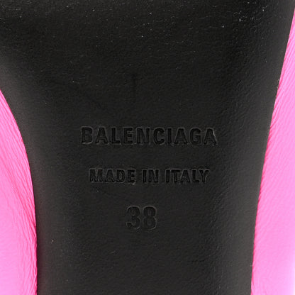Balenciaga Smooth Nappa Pointed Toe Scrunch Knife 40mm Mules 38 Fluo Pink 9 of 10