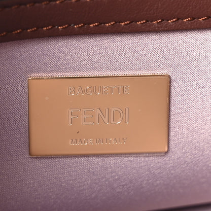 Fendi Suede Blooming Crystal Floral Baguette Mogano Anemone 6 of 11
