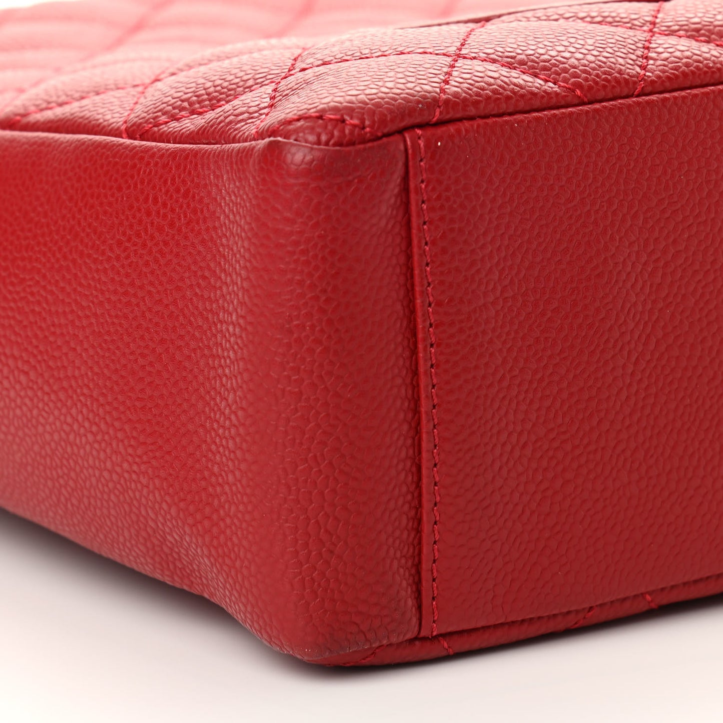 Caviar Quilted Petit Shopping Tote PST Red