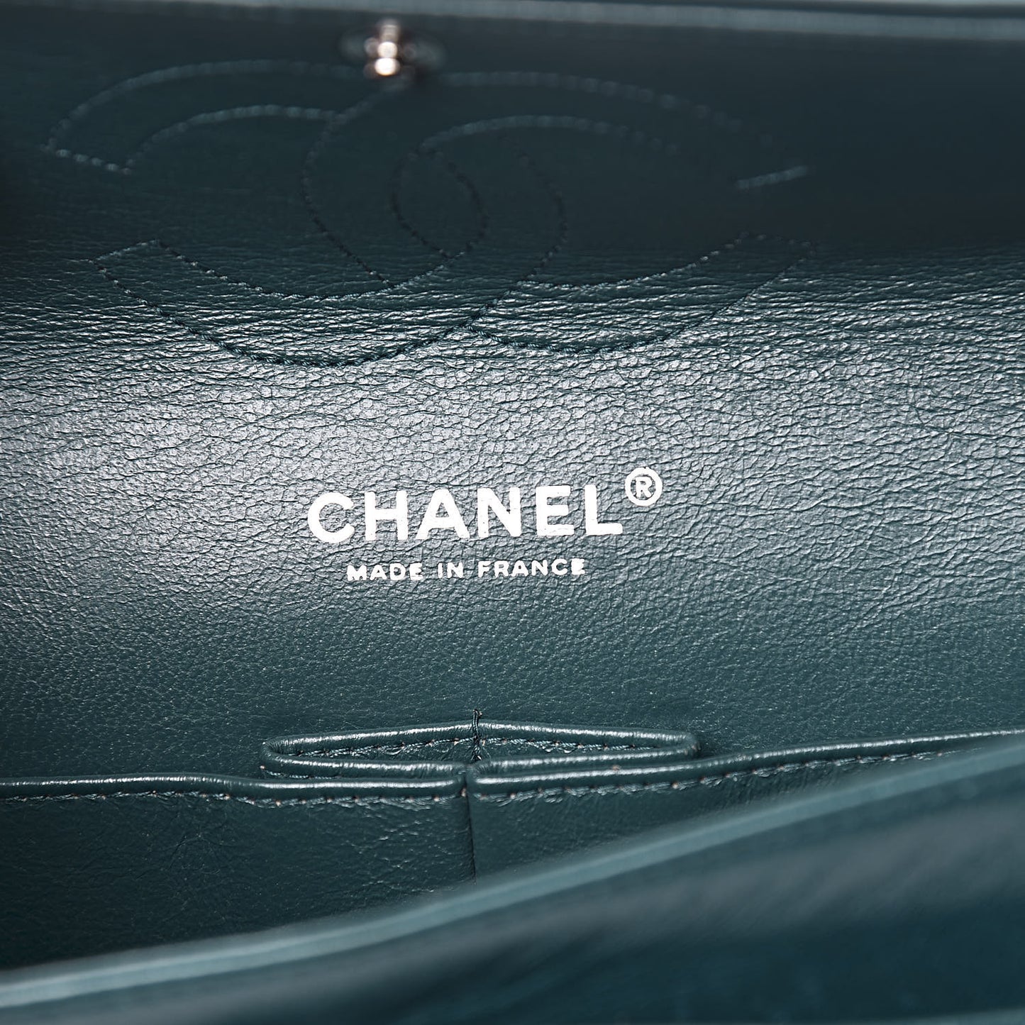 Lambskin Quilted Medium Double Flap Dark Green