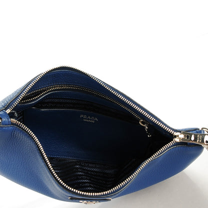 Prada Vitello Daino Shoulder Bag Bleuette 5 of 7