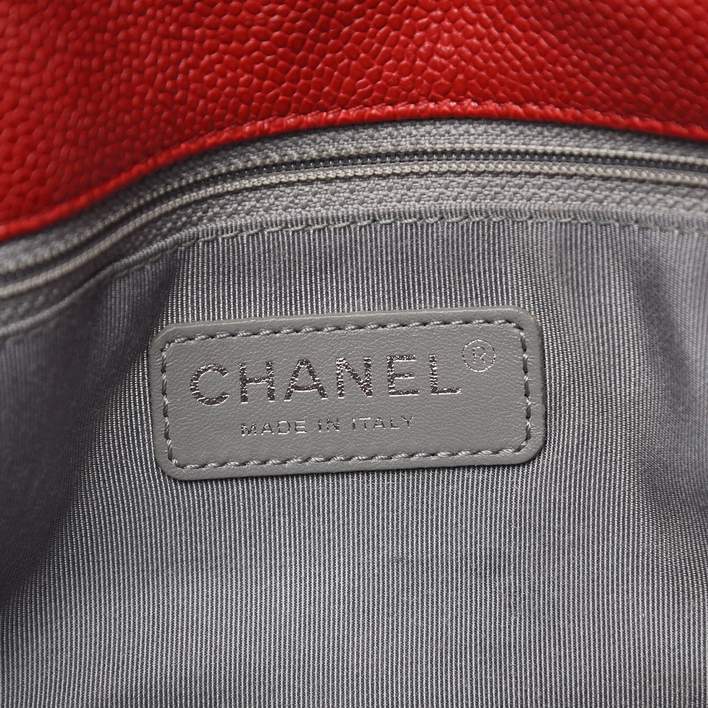 Caviar Quilted Large French Riviera Flap Red