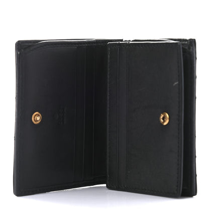 Gucci Calfskin Matelasse Cicada Stud GG Marmont Card Case Wallet Black 5 of 8