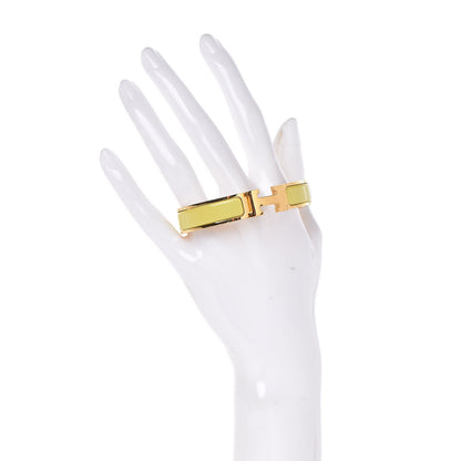 Hermes Enamel Narrow Clic Clac H Bracelet GM Jaune Citron 2 of 6