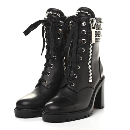 Christian Louboutin Calfskin Winter Spikes 70 Combat Boots 37 Black 3 of 7