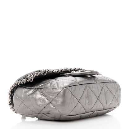 Chanel Metallic Calfskin Mini Chain Me Flap Silver 4 of 12