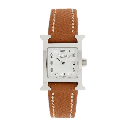 Hermes Stainless Steel Epsom 17.2mm Heure H Hour Quartz Watch Gold 1 of 5