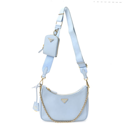 Prada Saffiano Re-Edition 2005 Shoulder Bag Celeste 1 of 12