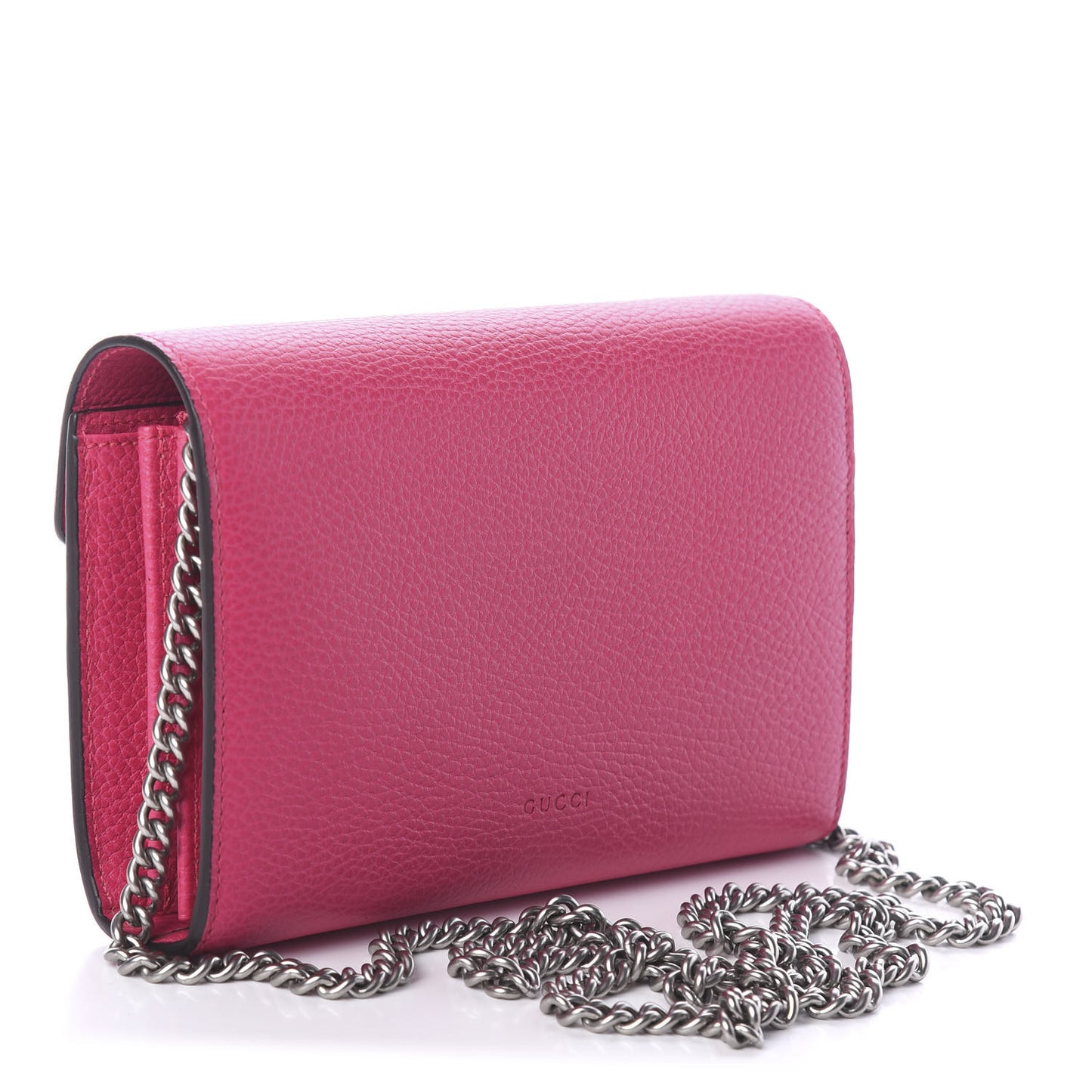 Dollar Calfskin Crystal Mini Dionysus Chain Wallet Box Pink