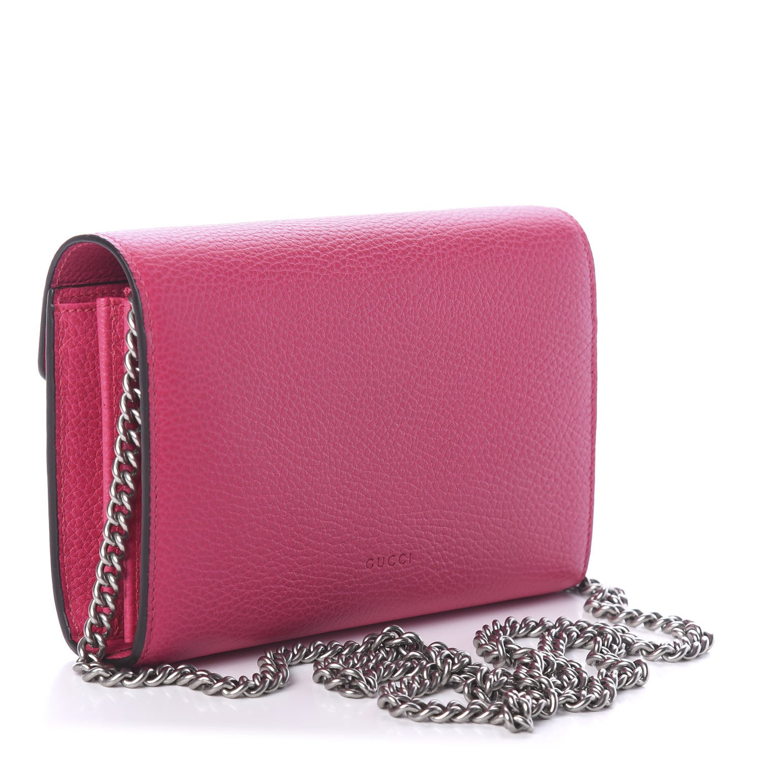 Gucci Dollar Calfskin Crystal Mini Dionysus Chain Wallet Box Pink 3 of 8