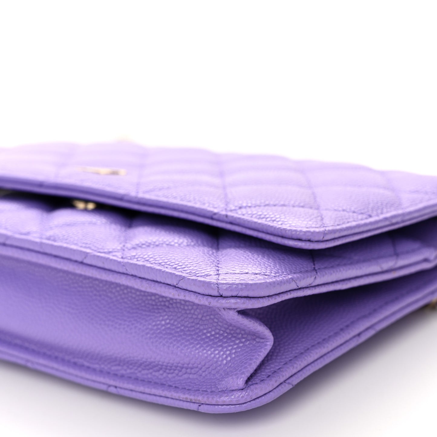 Caviar Quilted Wallet on Chain WOC Purple