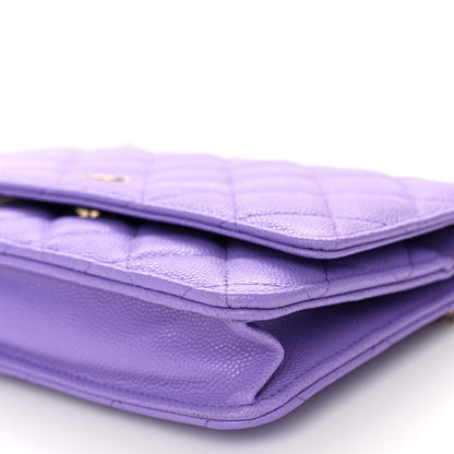 Chanel Caviar Quilted Wallet on Chain WOC Purple 11 of 13