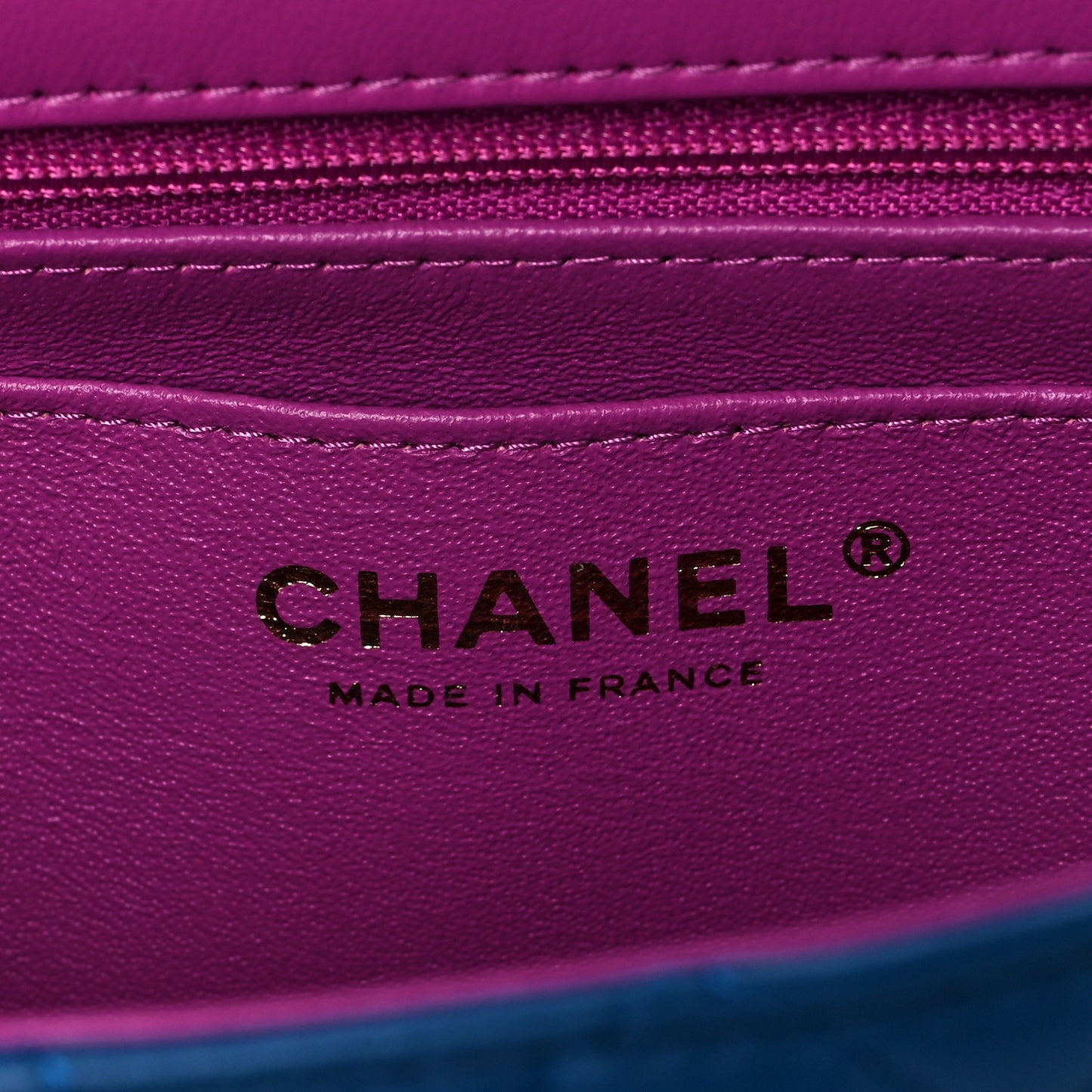 Lambskin Quilted Mini Rectangular Flap Blue Purple