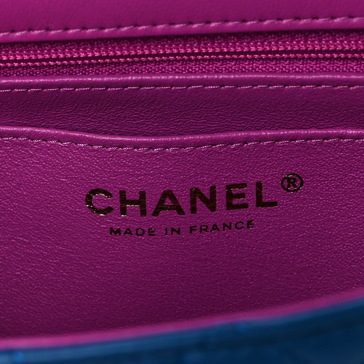 Chanel Lambskin Quilted Mini Rectangular Flap Blue Purple 6 of 10