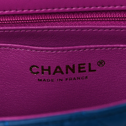 Chanel Lambskin Quilted Mini Rectangular Flap Blue Purple 6 of 10