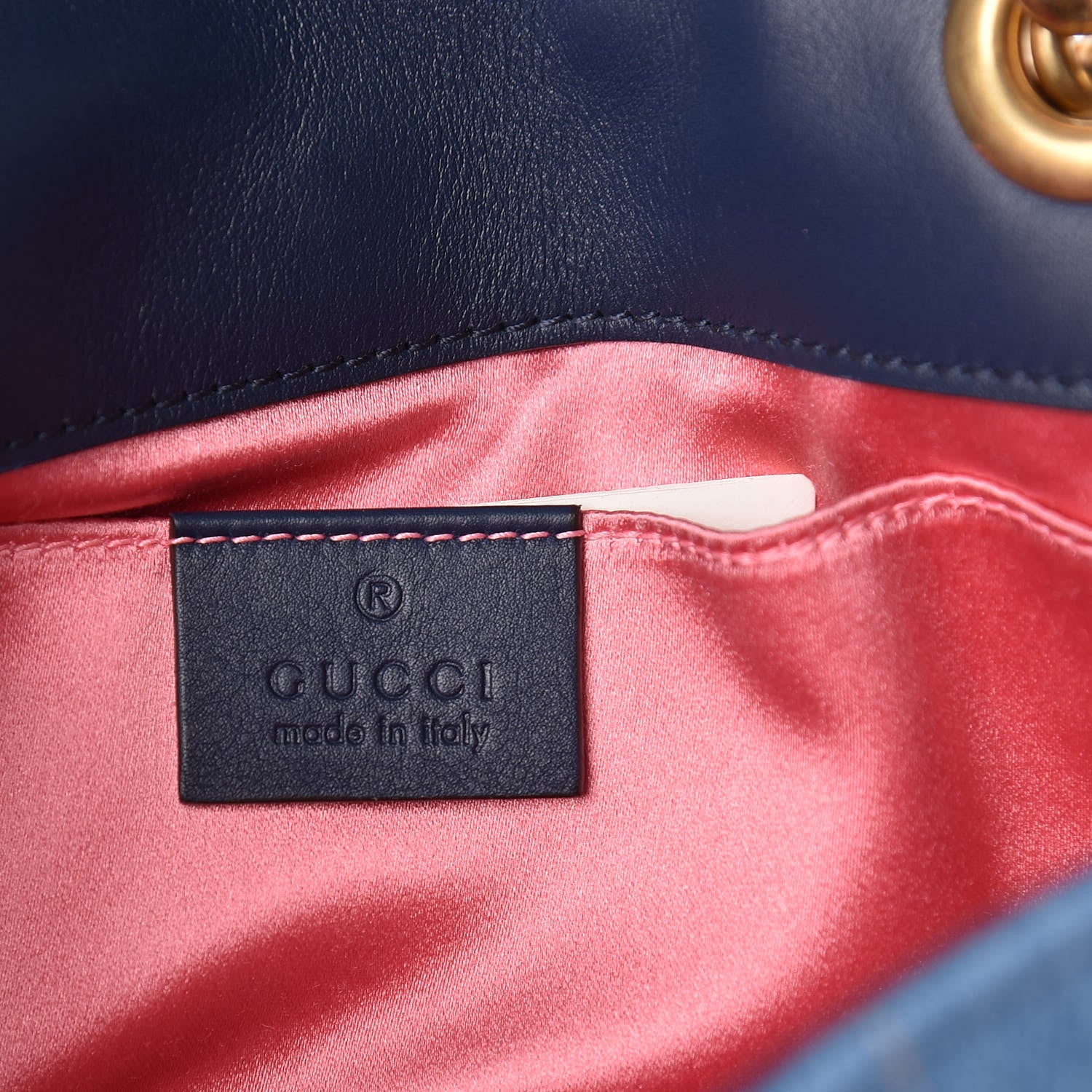 Gucci Denim Matelasse Pearl Studded Mini GG Marmont Shoulder Bag Blue 6 of 10