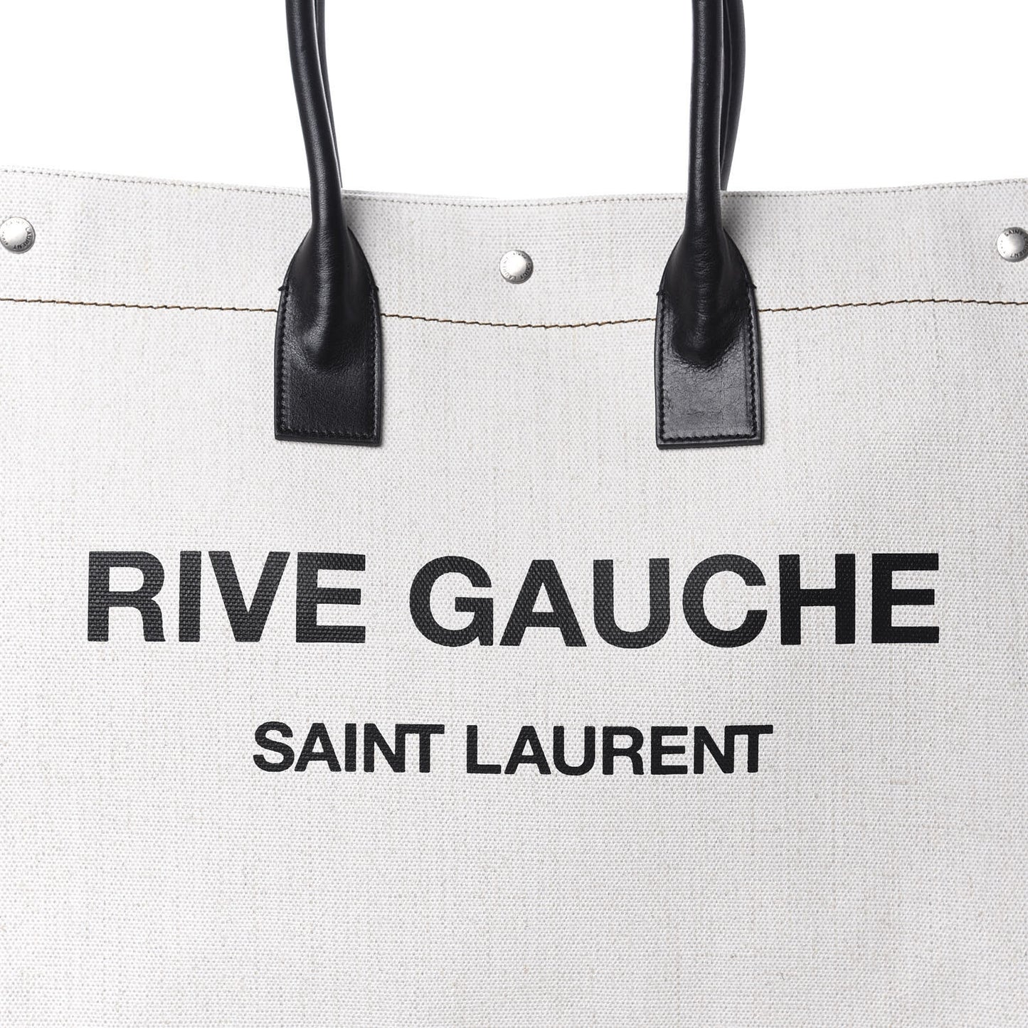 Linen Calfskin Rive Gauche Tote Optic White