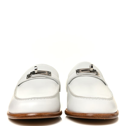 Hermes Calfskin Womens Destin Loafer 37 White 2 of 9