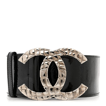 Chanel Patent CC Wide Belt 80 32 Black 1 of 9