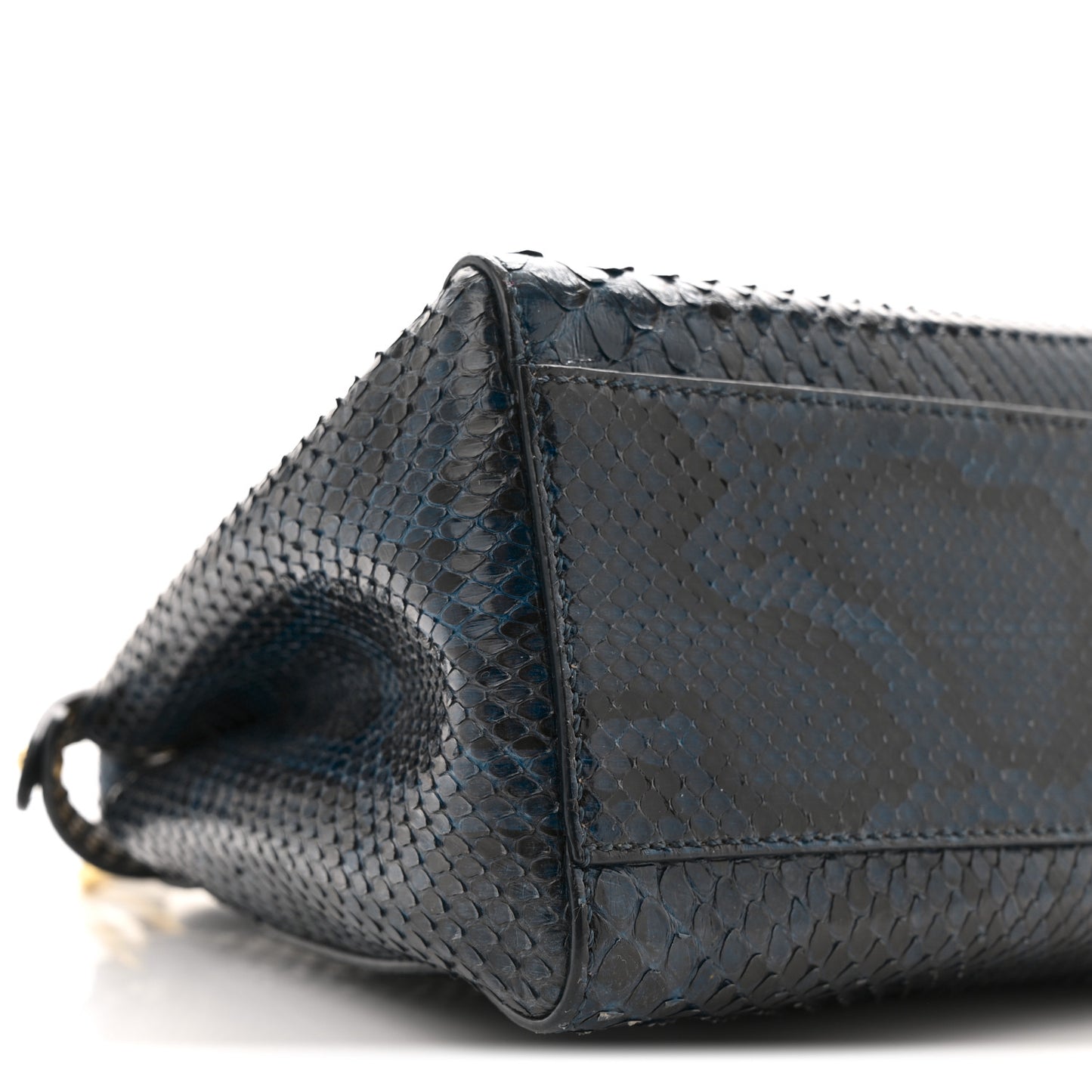 Python Shiny Nappa Mini Peekaboo Iconic Satchel Blue Jeans