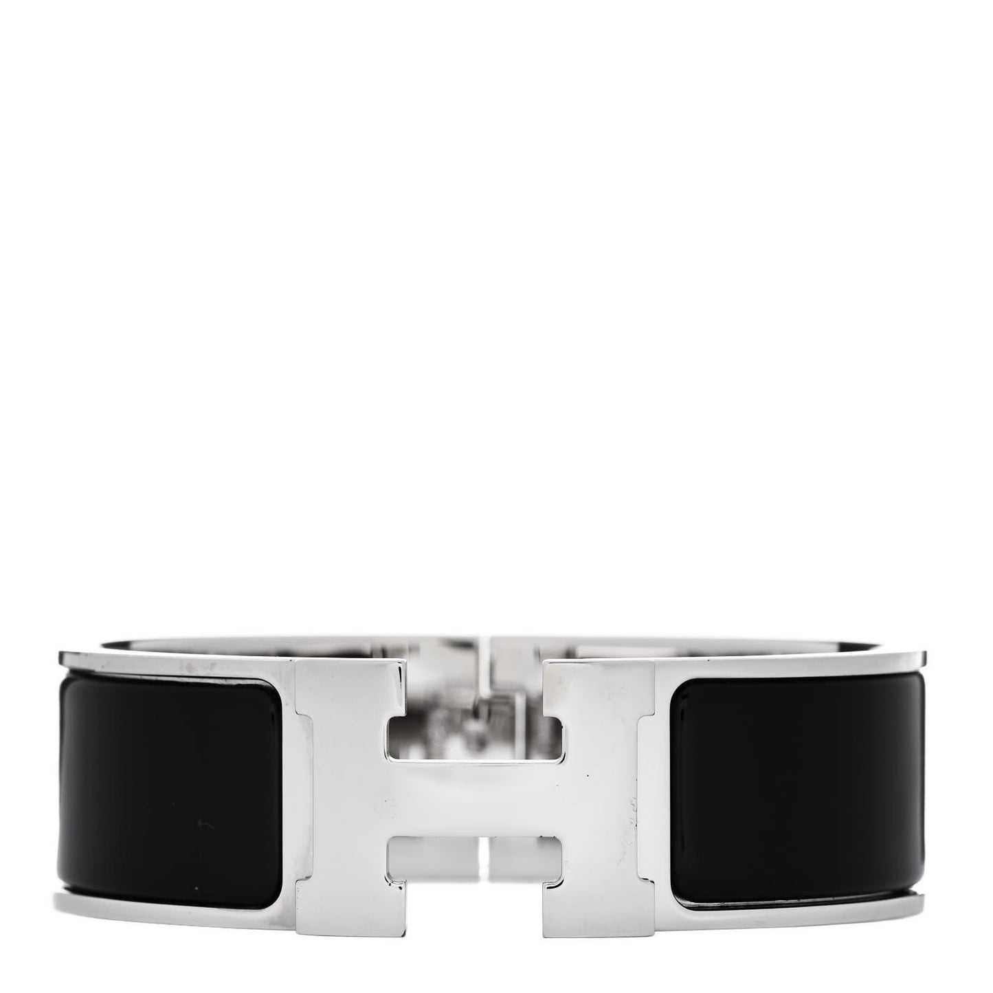 Enamel Wide Clic Clac H Bracelet GM Black