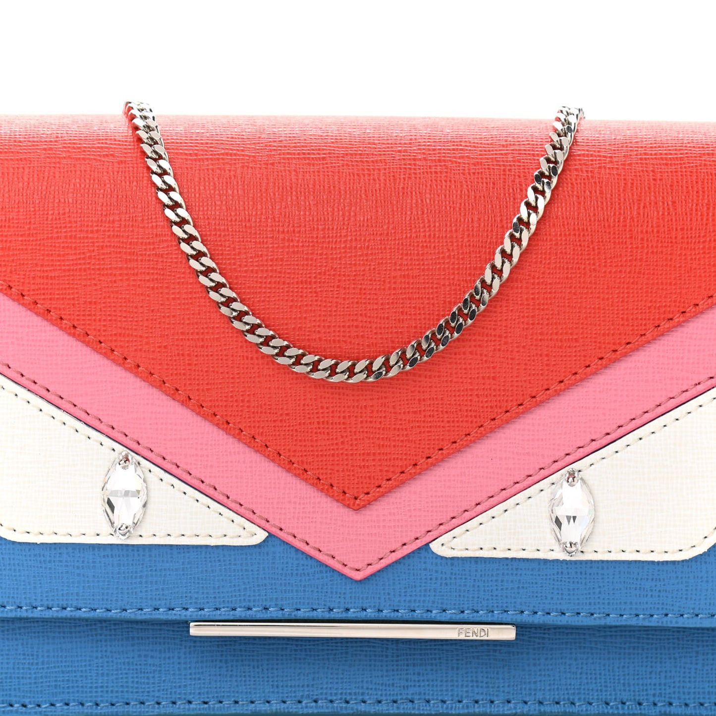 Vitello Elite Crystal Monster Eyes Tube Wallet On Chain Blue Royal Multicolor