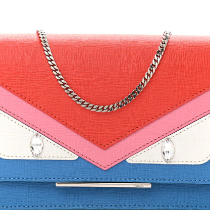 Fendi Vitello Elite Crystal Monster Eyes Tube Wallet On Chain Blue Royal Multicolor 7 of 10