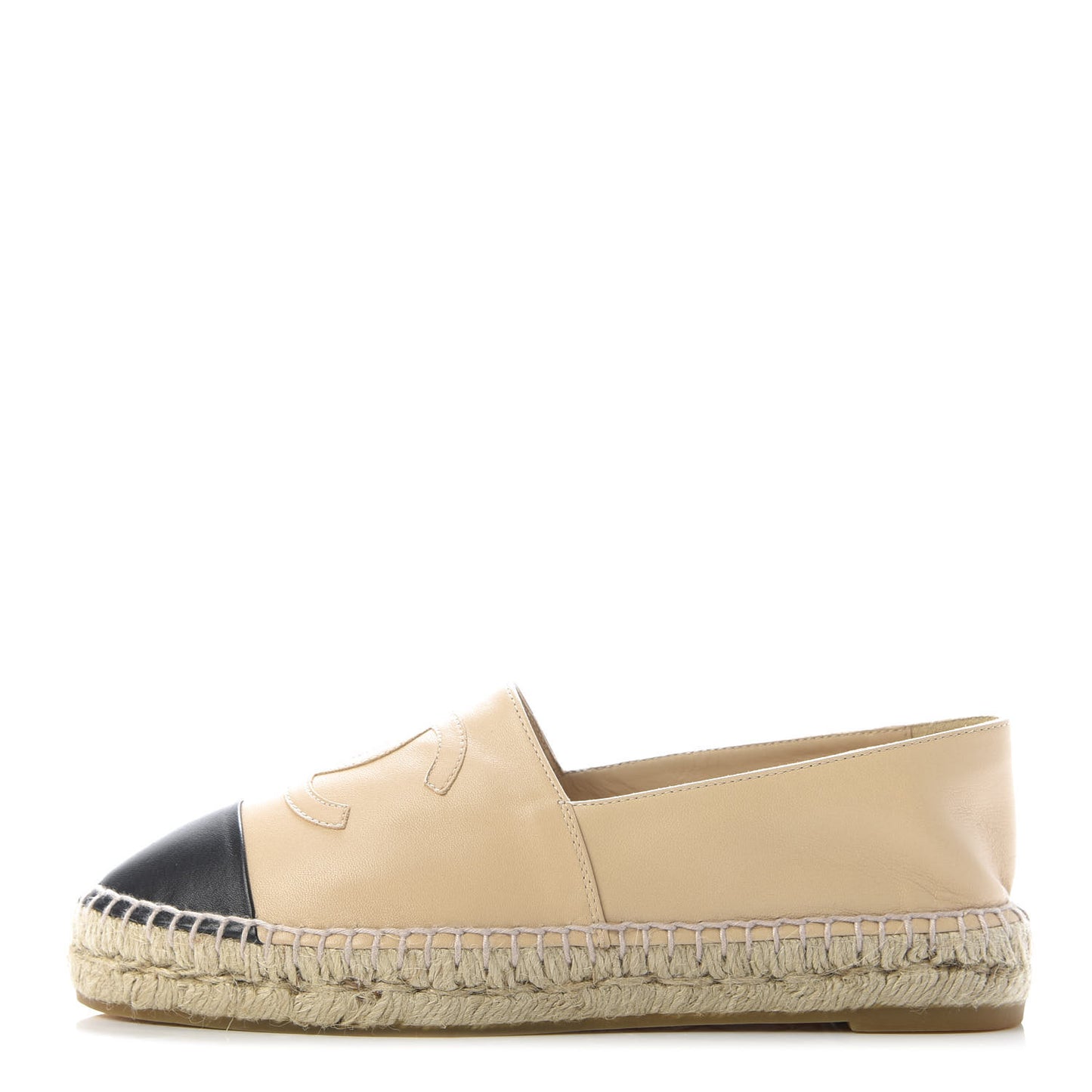 Lambskin CC Espadrilles 39 Beige Black