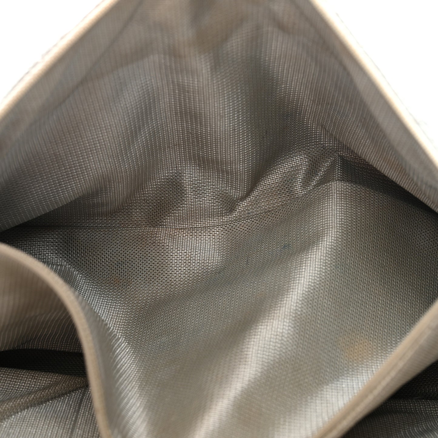 Metallic Calfskin Quilted XXL Travel Flap Bag Silver
