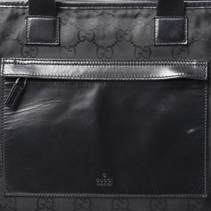 Gucci Nylon Monogram Calfskin Large Tote Bag Black 10 of 13