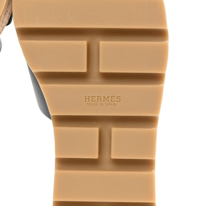 Hermes Calfskin Cork Eze 30 Sandals 39 Black 6 of 9