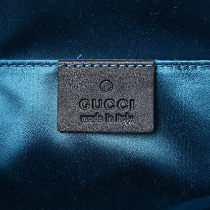 Gucci Suede Patent Dragon Embroidered Small Ophidia Dome Shoulder Bag Blue Multicolor Black 6 of 11