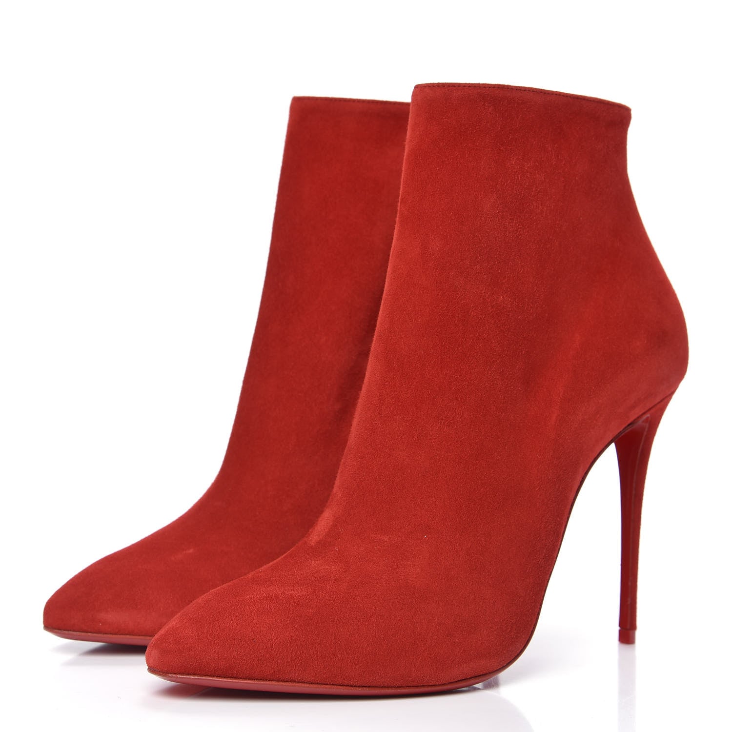 Christian Louboutin Veau Velours Eloise Booty 100 Ankle Boots 39.5 Loubi 3 of 7