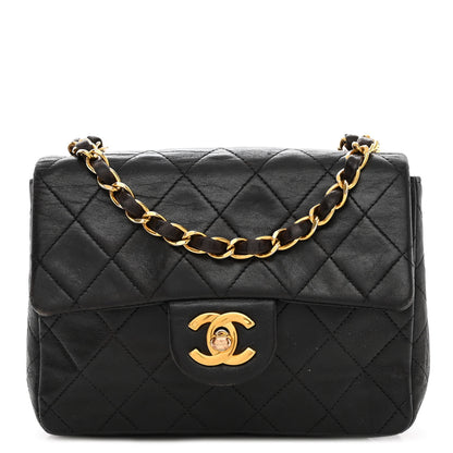 Chanel Lambskin Quilted Mini Square Flap Black 1 of 10