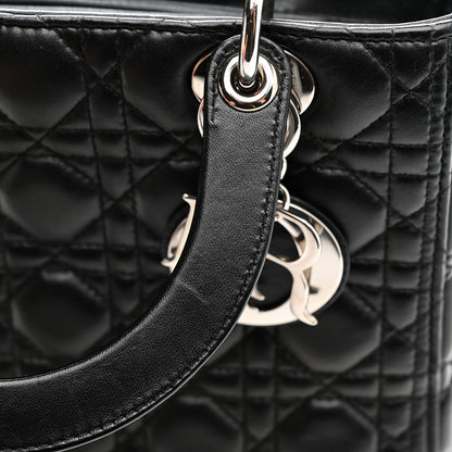 Christian Dior Lambskin Cannage Medium Lady Dior Black 24 of 25