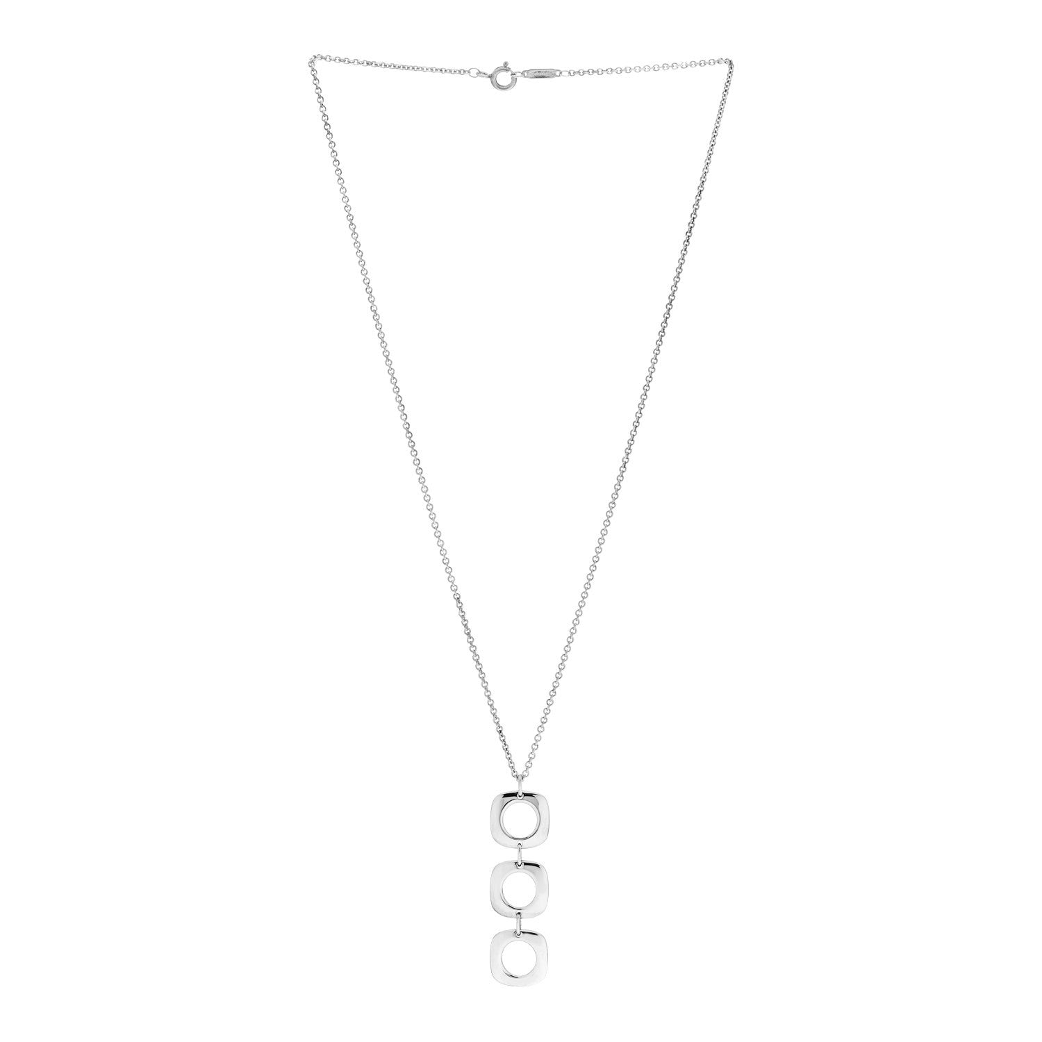 Tiffany Sterling Silver Cushion Square Link Pendant Necklace 3 of 6
