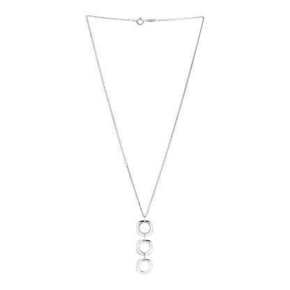 Tiffany Sterling Silver Cushion Square Link Pendant Necklace 3 of 6