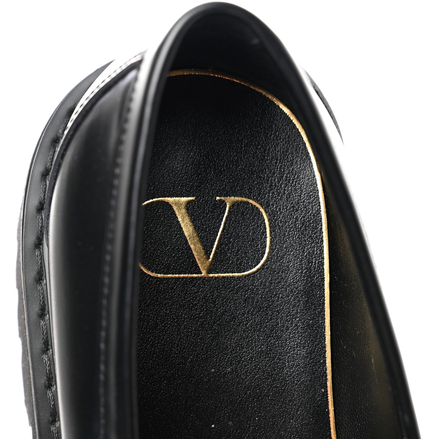 Calfskin VLogo Loafers 38.5 Black