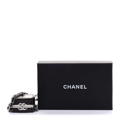 Chanel Patent Goatskin Quilted Clutch With Chain Black 9 of 9