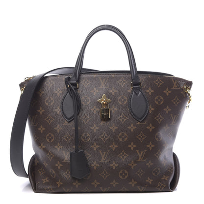 Louis Vuitton Monogram Flower Zipped Tote MM Black 1 of 9